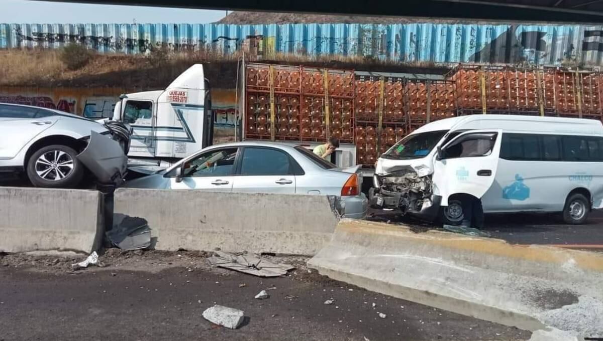 Carambola en la autopista México-Puebla