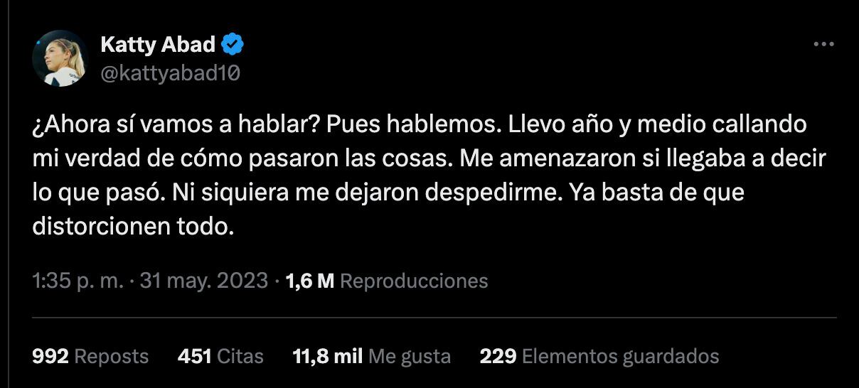 Katty Martínez denuncia amenazas.