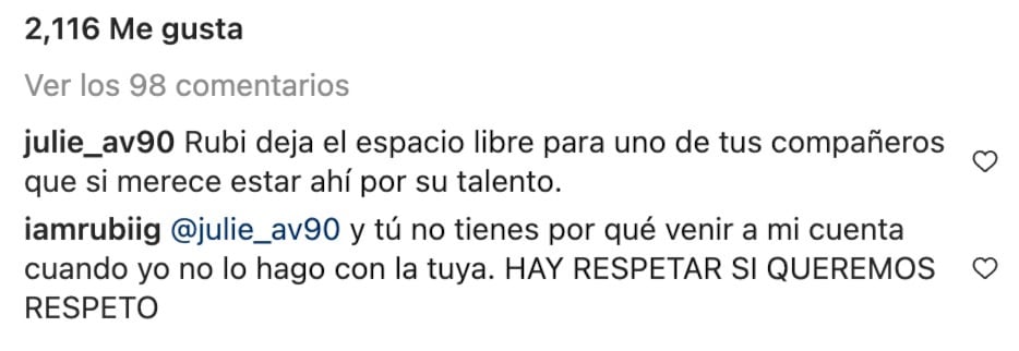 Rubí responde hate