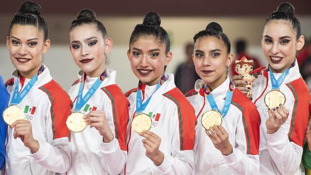 La representación tricolor de gimnasia rítmica.