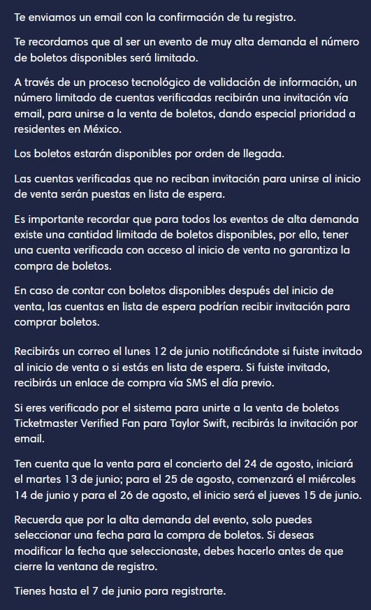Taylor Swift viene a México con The Eras Tour 2023 y hay que registrarse en Ticketmaster Verified Fan