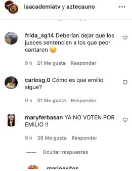 Quieren e Emilio fuera de La Academia 2022