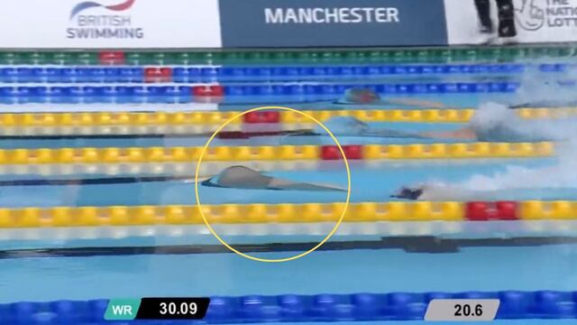 Jincheng Guo, atleta sin brazos que rompió el récord mundial de la prueba de 50 metros libre en natación.