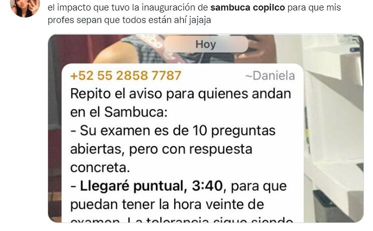 Memes por inauguración del bar Sambuca Copilco