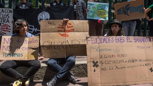Protesta contra Grupo México del 19 de julio de 2019.