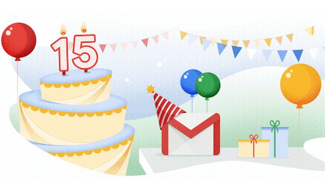El 15 aniversario de Gmail.
