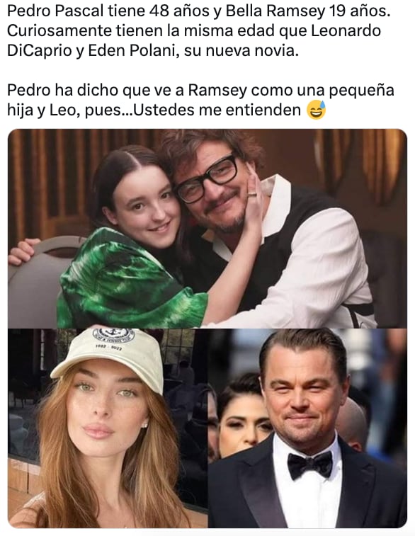 Memes de Leonardo DiCaprio comparan la relación paternal de Pedro Pascal y Bella Ramsey