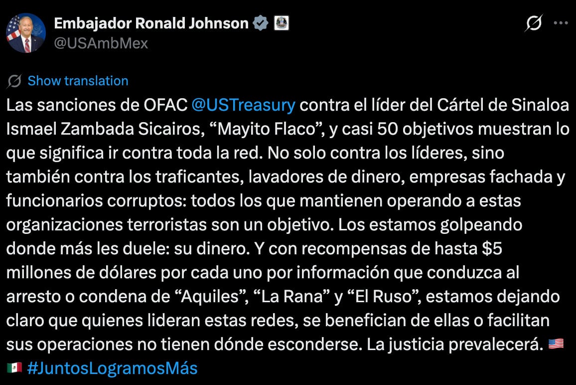 Ronald Johnson: “Vamos contra toda la red” del Mayito Flaco
