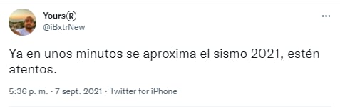 Twittero predice el sismo del 7 septiembre 2021.