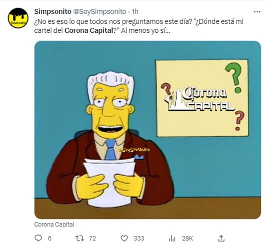 Memes por el cartel del Corona Capital 2023