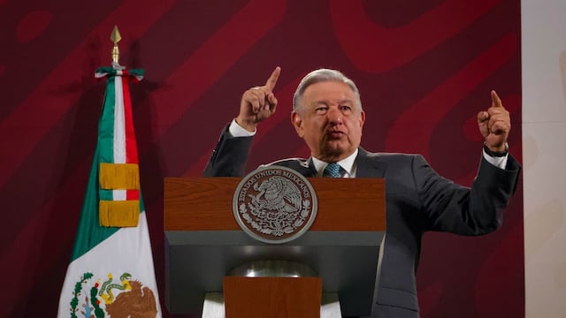Andrés Manuel López Obrador, durante la conferencia matutina desde Palacio Nacional.