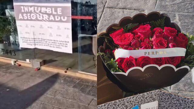 Dejan ramo de rosas pidiendo perdón frente a su salón de belleza de Valeria Márquez