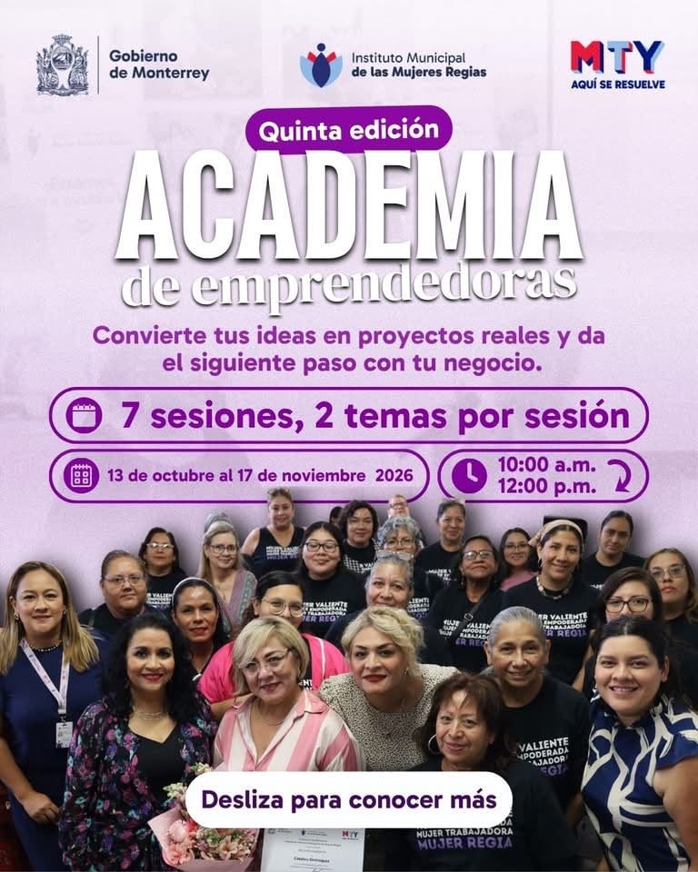 Academia de Emprendedoras Monterrey: fechas y cómo registrarse