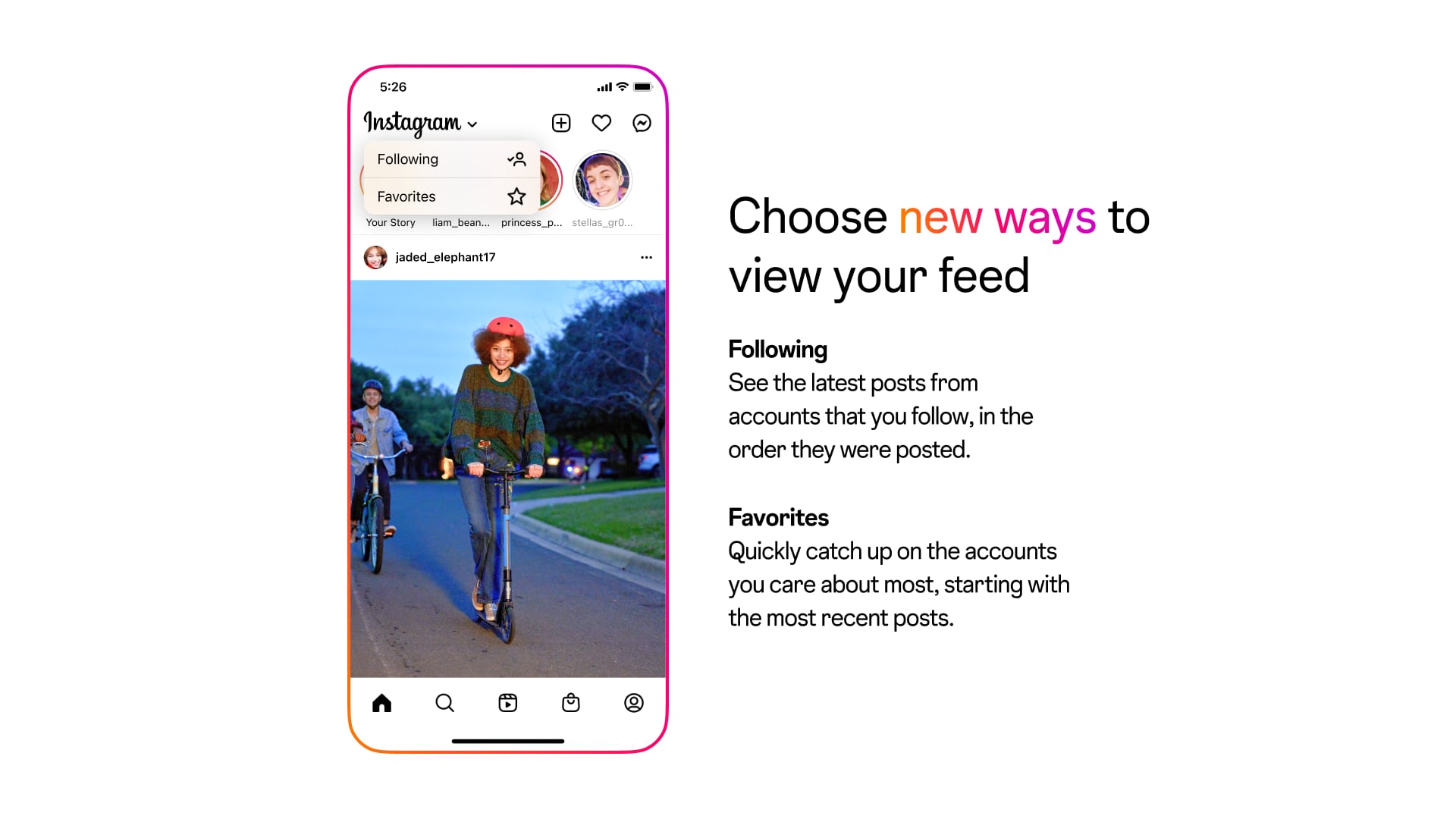 Instagram orden cronológico