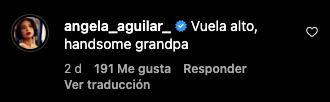 Ángela Aguilar se despide de sus abuelo materno en redes sociales