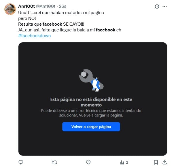 Caída de Facebook hoy 3 de marzo