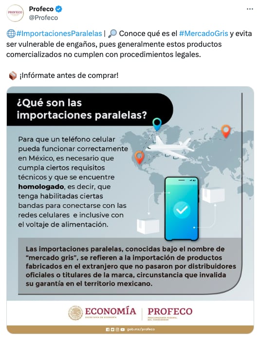Profeco, mercado gris de celulares