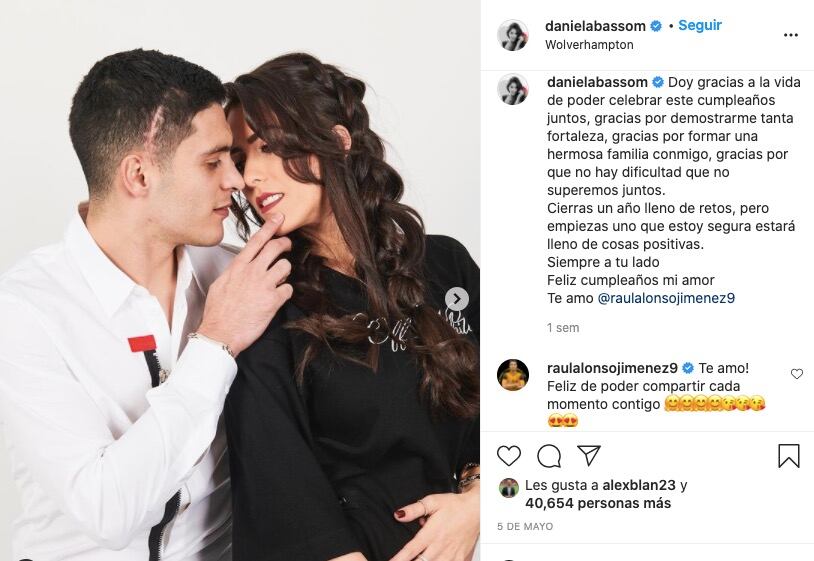 Daniela Basso escribió un emotivo mensaje para Raúl Jiménez