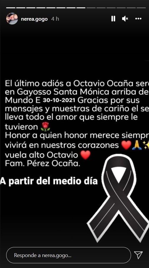 Comunicado de la familia de Octavio Ocaña