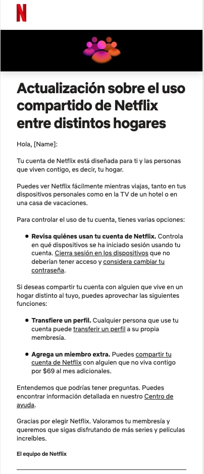 Netflix nos la aplicó: Esto te va a costar compartir tu cuenta