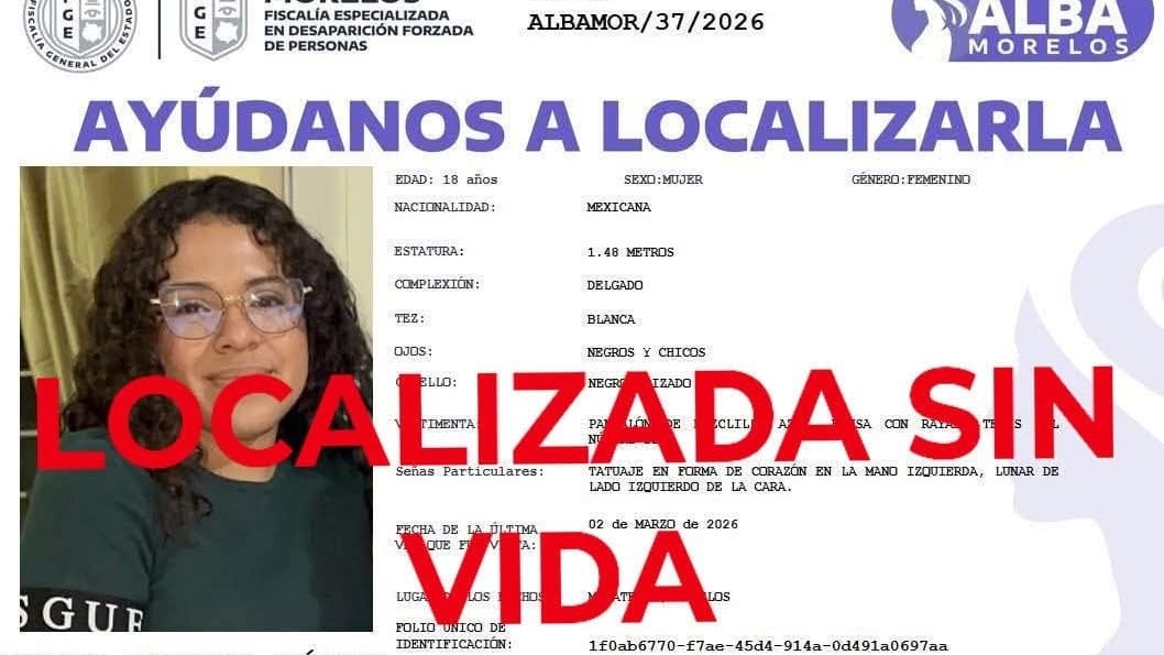 Fiscalía de Morelos confirma que el cuerpo hallado es de Karol Toledo