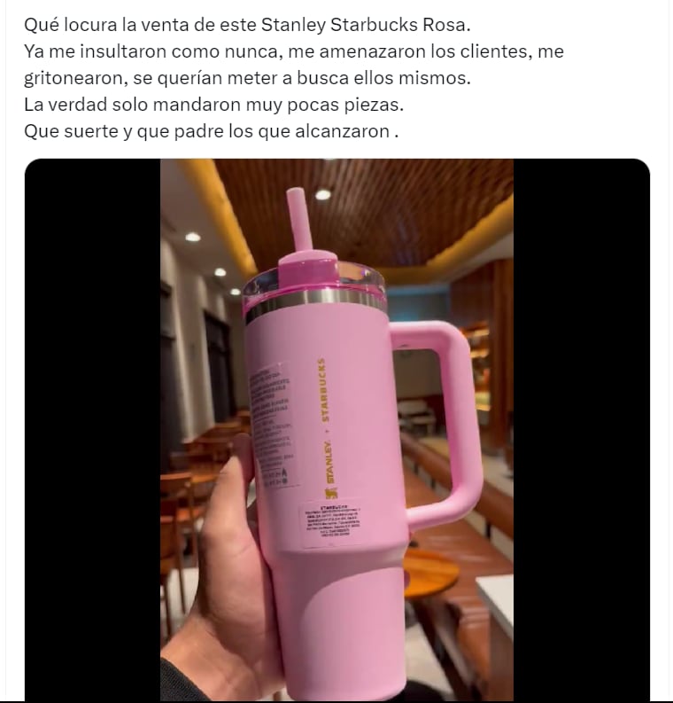 Termo Stanley rosa de Starbucks