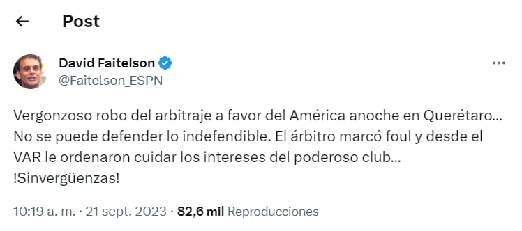 David Faitelson explota contra el VAR