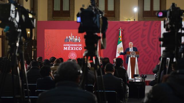 Aspecto de la mañanera de AMLO de este 6 de febrero