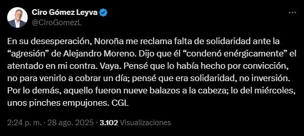 “Fueron unos pinches empujones”: Ciro Gómez Leyva minimiza bronca entre Alito y Noroña