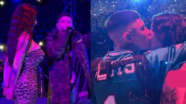 Santa Fe Klan y Karely Ruiz se besan en el MacroFest.