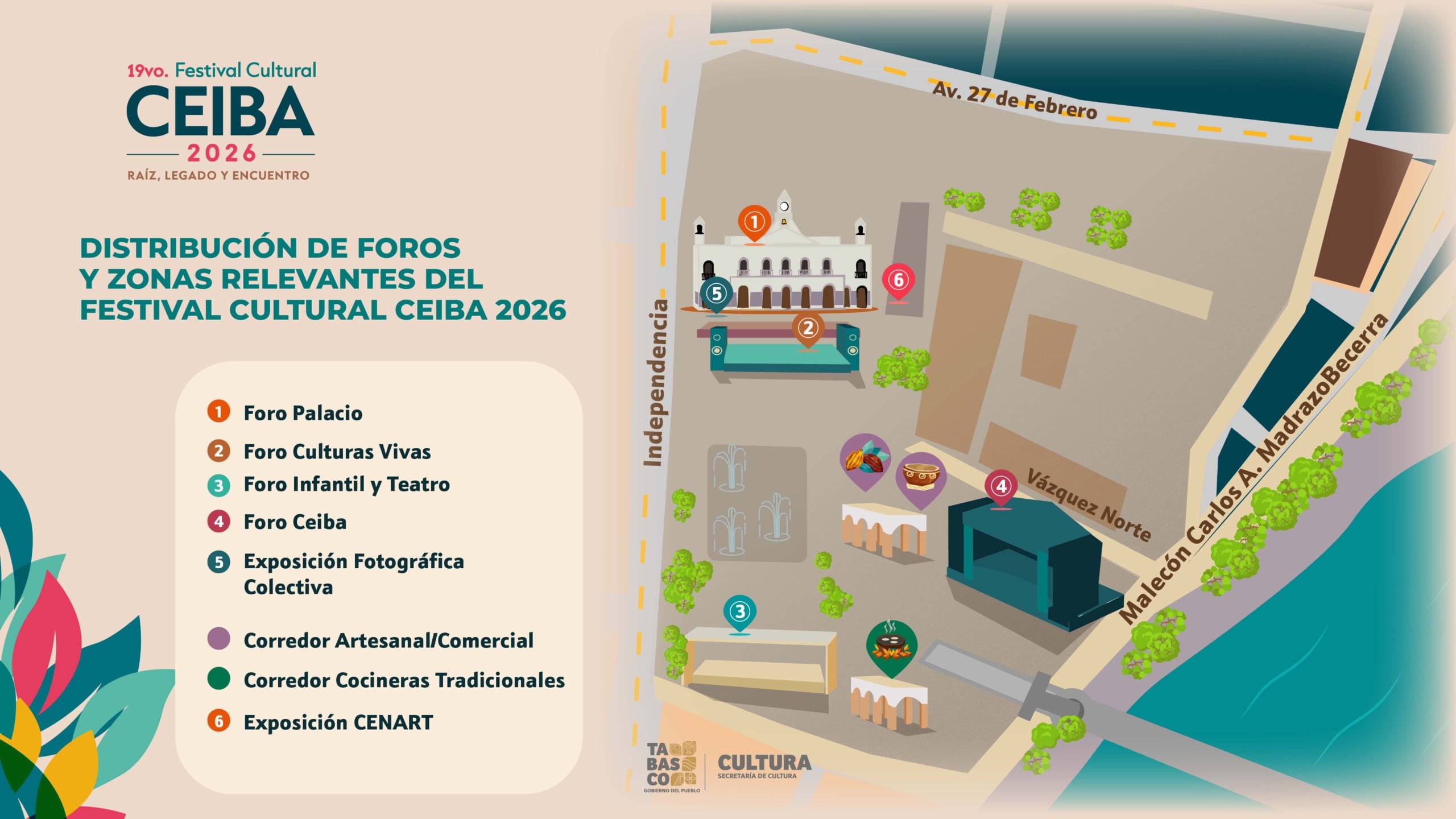 Festival Cultural CEIBA 2026 reunirá a Susana Zabaleta, Inspector y talento regional en Tabasco.