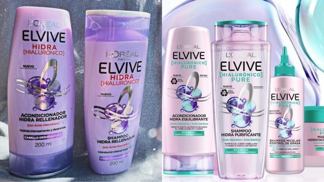 Shampoo Elvive morado con ácido hialurónico
