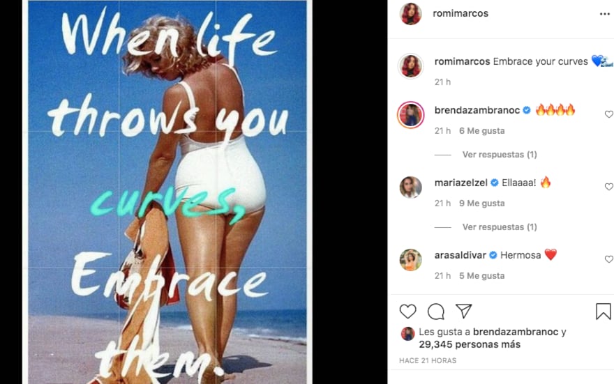 Romina Marcos pide abrazar tus curvas