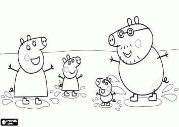 Dibujos de Peppa Pig otoño para colorear