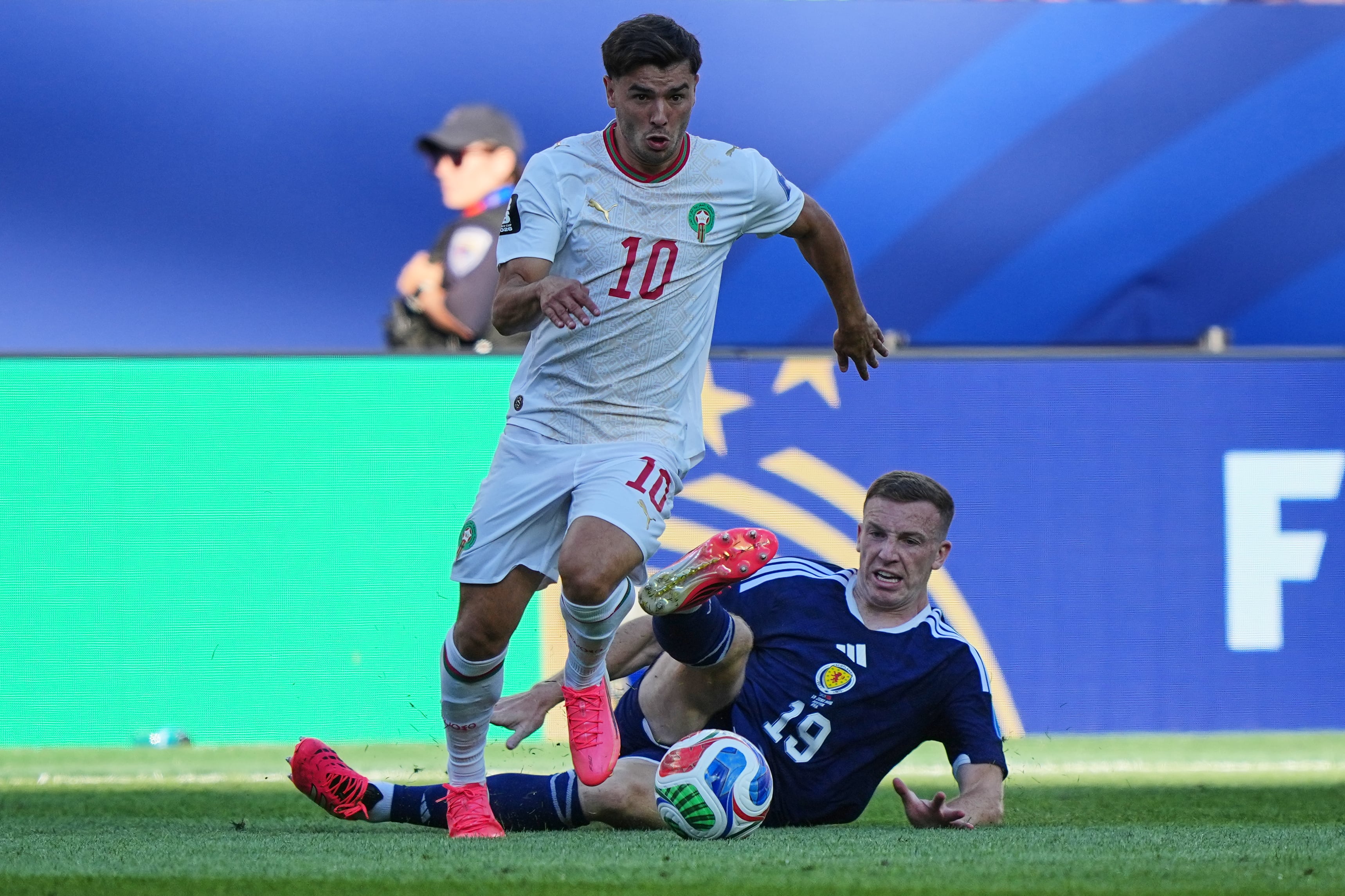 Brahim Díaz fue determinante en el partido contra Escocia.