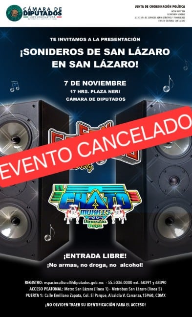 Evento de Sonideros en la Cámara de Diputados fue cancelado