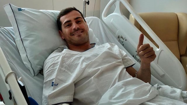 Iker Casillas desde el hospital donde es atendido.