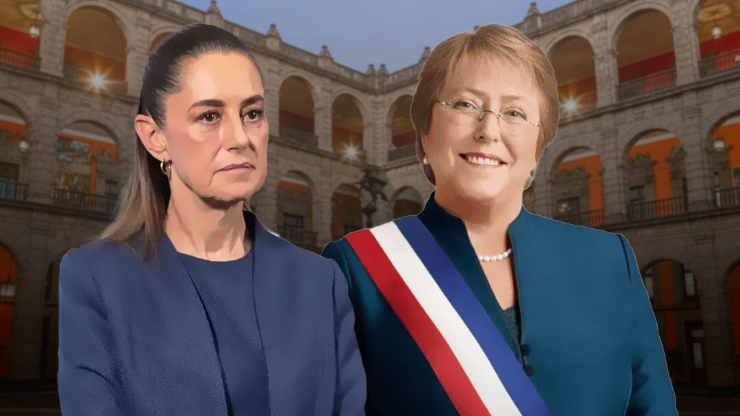 Claudia Sheinbaum recibió a Michelle Bachelet en Palacio Nacional para hablar de mujeres en la política
