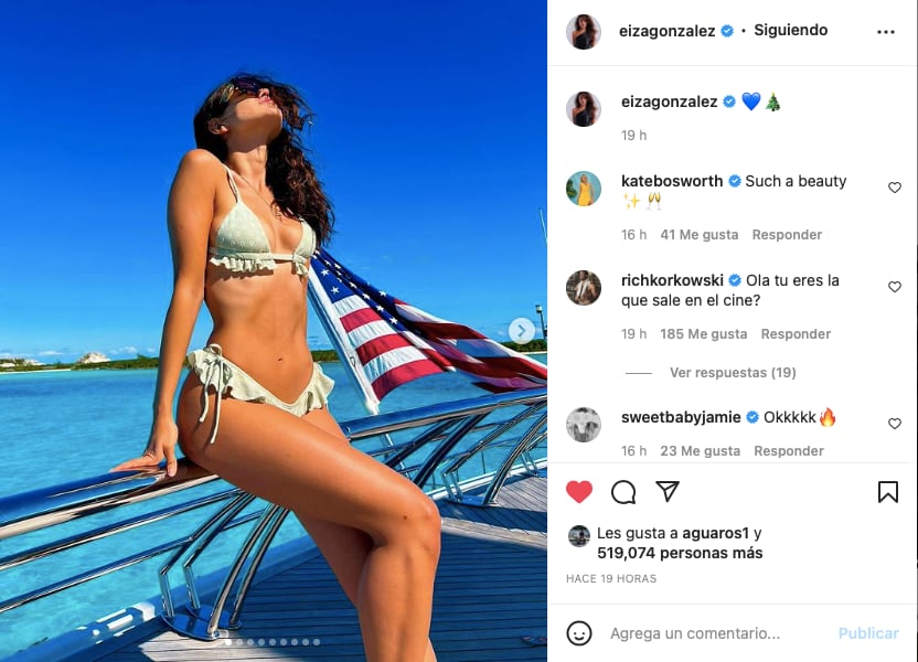 Eiza González presume su paradisíacas vacaciones