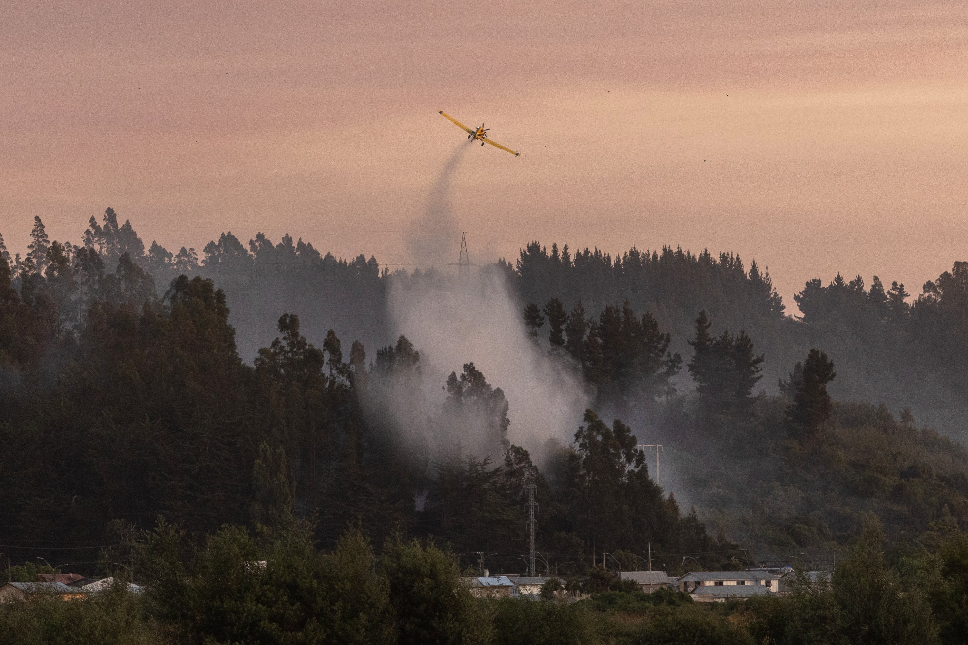 Incendios forestales en la comuna de Penco, Concepción en Chile