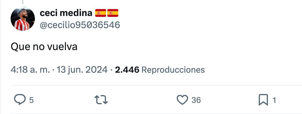 Tweet de aficionado del Almería