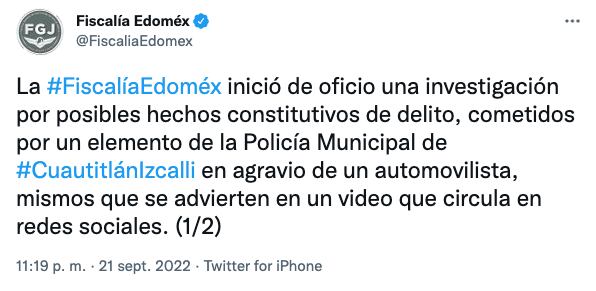 Fiscalía del Estado de México detiene a policía de Cuautitlán Izcalli por la muerte de Octavio Ocaña