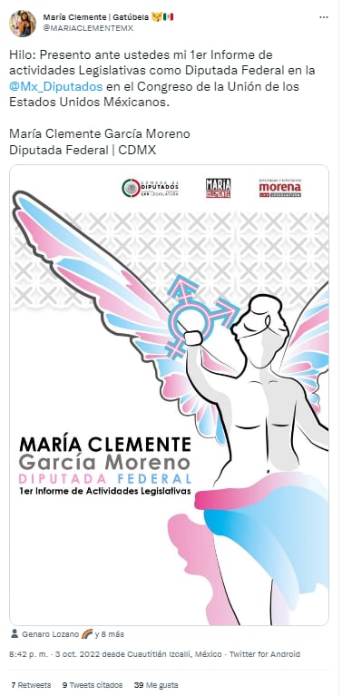 La activista trans María Clemente respondió a la polémica por el video presumiendo su trabajo como legisladora.