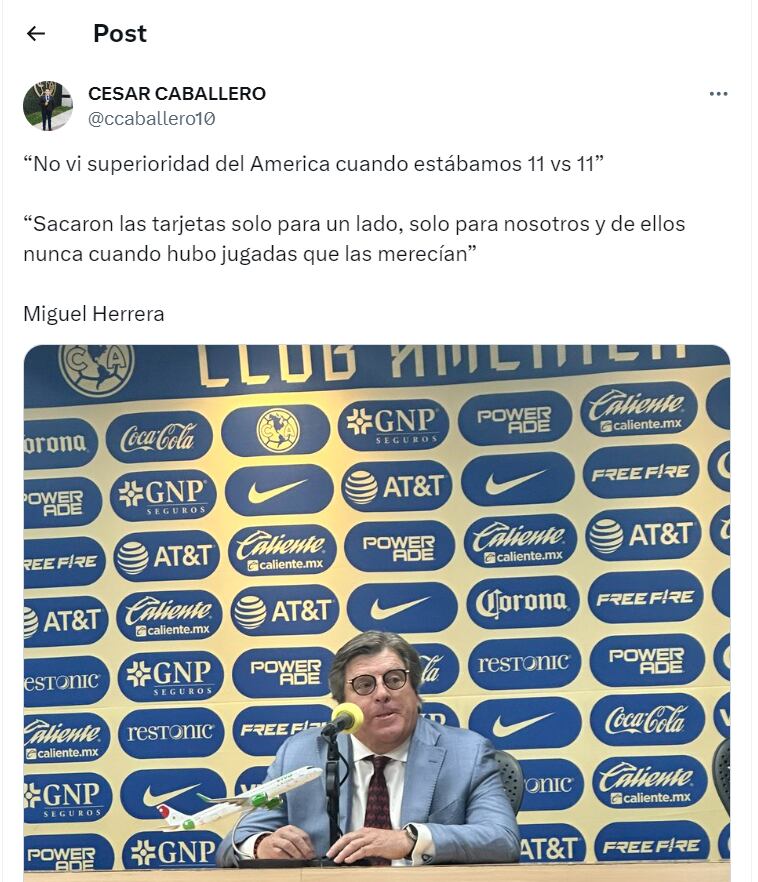 Miguel Herrera hace menos al Club América