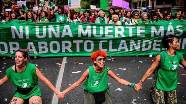 Manifestación pro aborto en Argentina