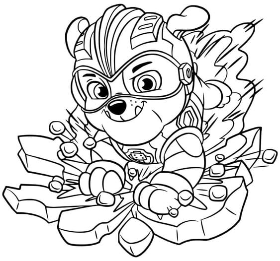 Dibujos de Rubble de Paw Patrol con temática del Día del Niño