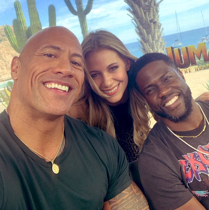 The Rock, Gaby Cam y Kevin Hart.