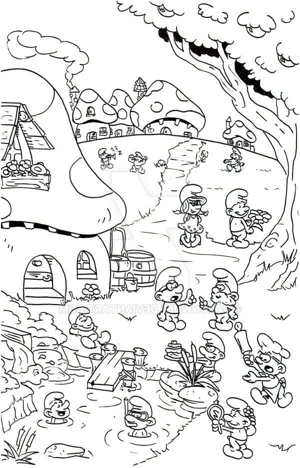 Dibujos de Los Pitufos para colorear