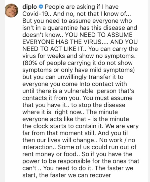 Diplo aclara si ha sido diagnosticado con coronavirus