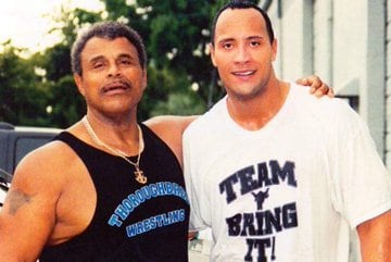 Rocky Johnson y su hijo, "La Roca".